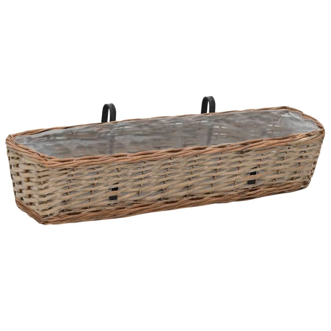 vidaXL - Balkonbakken - 2 - st - 80 - cm - wicker - met - PE-voering