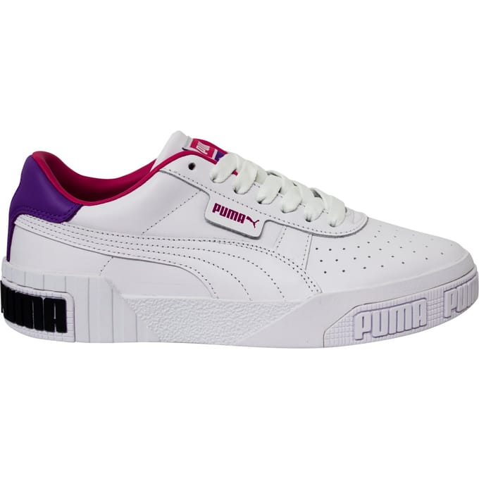 Puma Cali Bold Damestrainers Wit Roze Leer Veterschoenen 370811 05