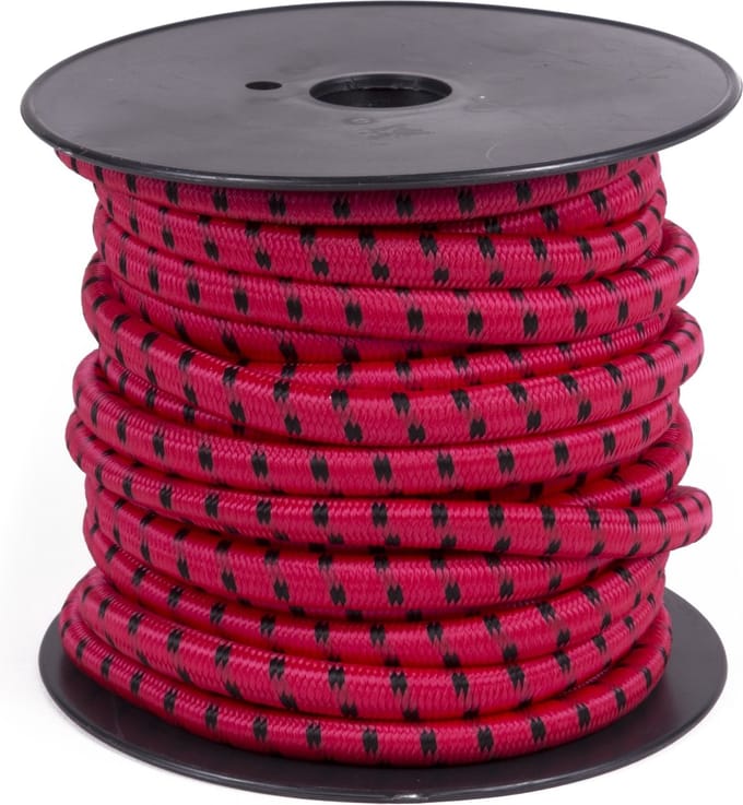 Benson Elastiek op rol - weerbestendig - multifunctioneel - 15m - Ø 10mm - rood met blauwe strepen