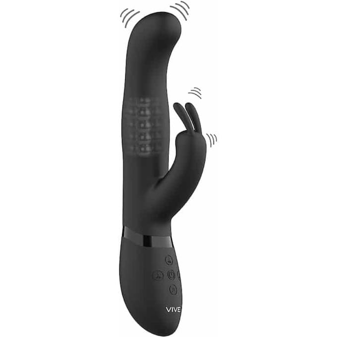 VIVE by Shots - Izara - Rotating Beads Rabbit Vibrator - Black