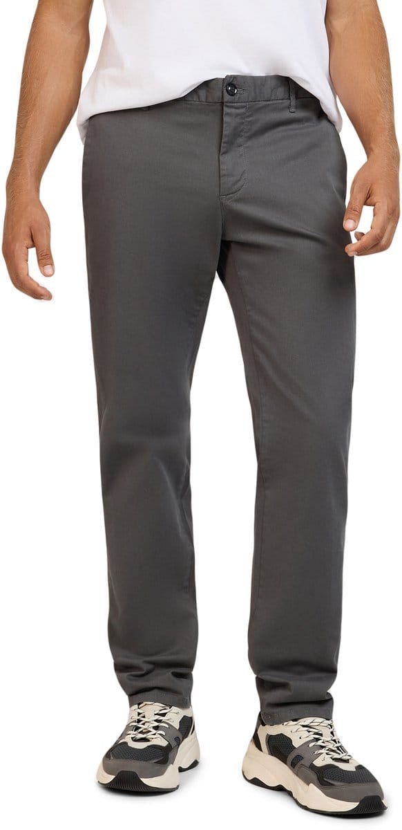WOTEGA Heren Chinobroek CloudFit – Regular Fit – Katoen Stretch – Donkergrijs – Koordsluiting