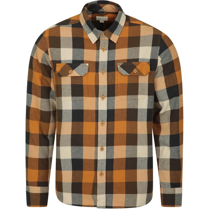 Mountain Warehouse Heren Overhemd met lange mouwen in molton (Roest)