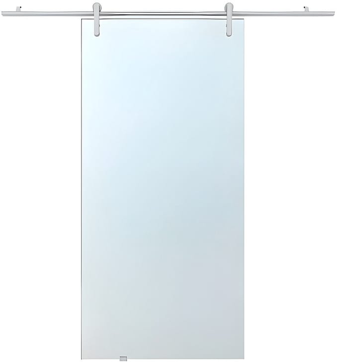 Vente-unique Schuifdeur met opbouwsysteem CLEAVER - H205 x L73 cm - gehard glas