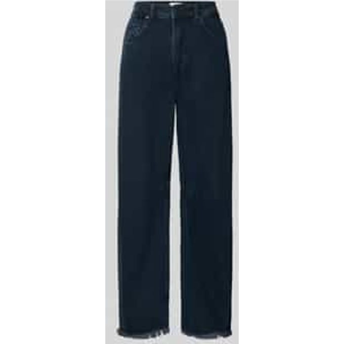 wide fit jeans met lyocell-aandeel met franjesrand