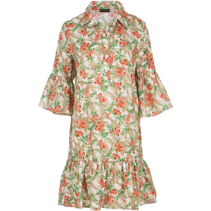 Tropical Oasis Katoenen Mini Jurk