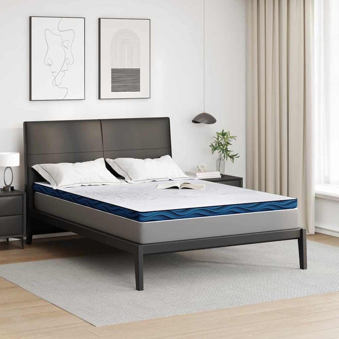 vidaXL - Matras - Topper - 140 - x - 190 - cm - dik - Jacquard - stof - Wit