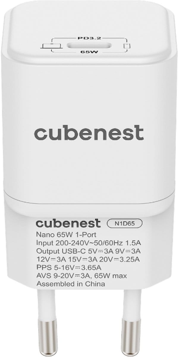Cubenest N1D65 - PD GaN Nano Adapter - USB-C 65W
