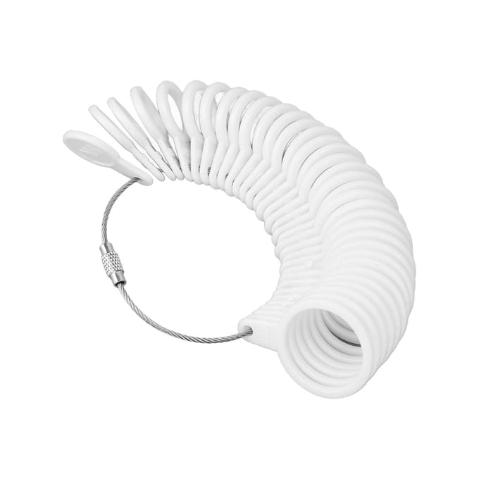 Baguier Professionnel Portable Jauge de Taille de Doigt Outil de Mesure de Taille de Bijou pour Alliance blanc
