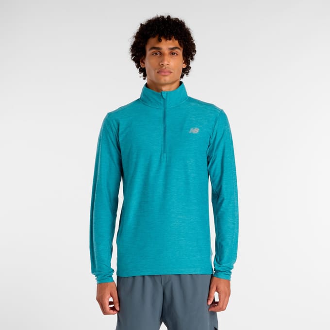 New Balance Space Dye 1/4 Zip Trainingspakken Heren - Teal - Maat S - Poly Jersey