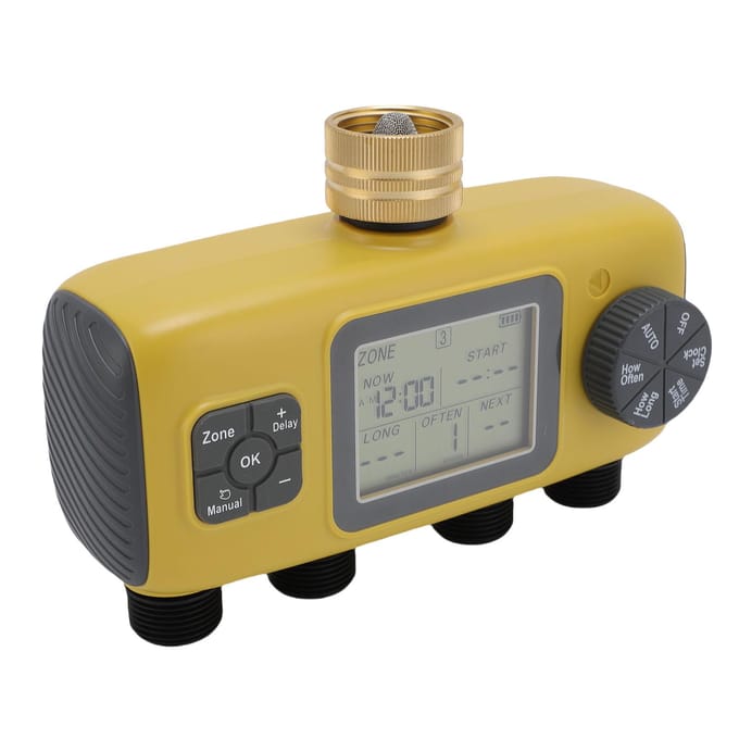 Sproeier Timer voor 3/4-1/2in Kraan IPX5 Waterdicht LCD Display Automatische Irrigatie Controller yellow