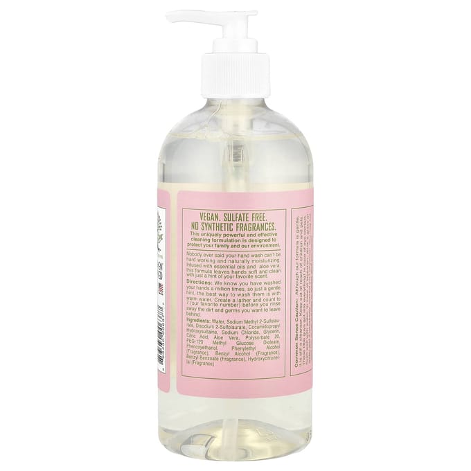 Rebel Green, Fresh & Clean Hand Soap, Pink Lilac, 16.9 fl oz (500 ml) white