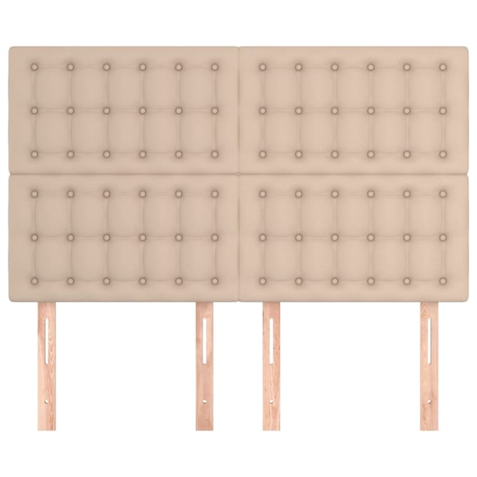 vidaXL - Hoofdbord - cappuccino - 144x5x118/128 - cm - Kunstleer