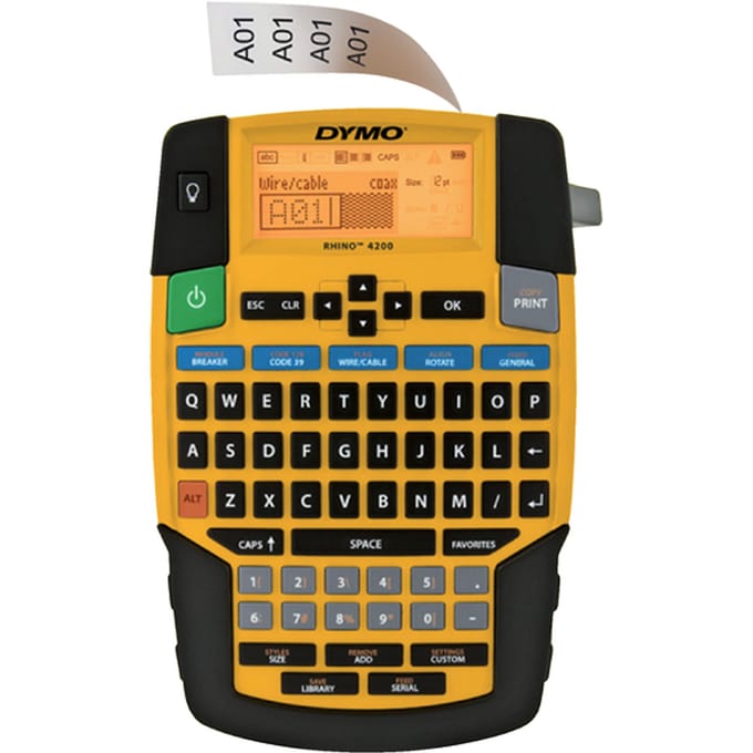 Labelprinter Dymo Rhino 4200 industrieel qwerty 19mm geel