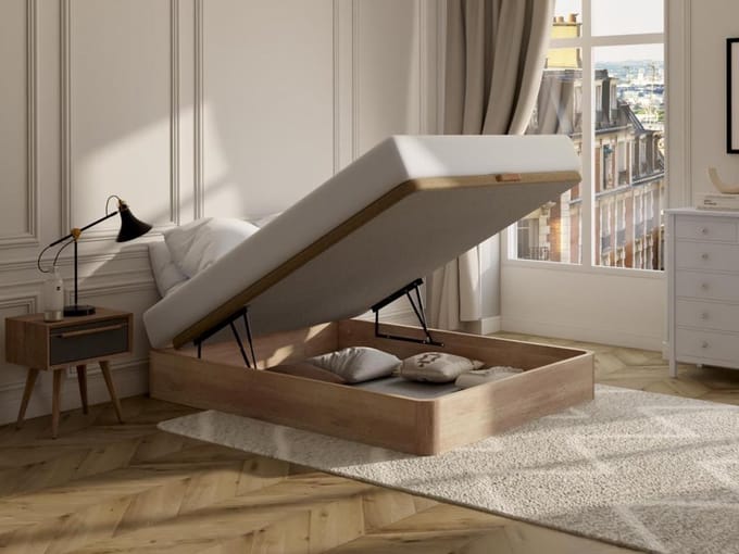 Vente-unique Bedbodem met opberglade 120 x 200 cm - Licht naturel - HESTIA van YSMÉE