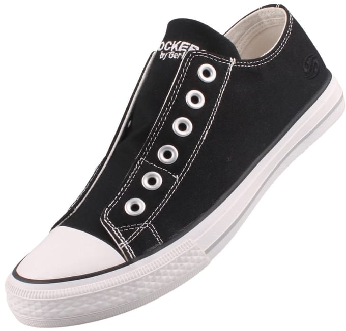 Dockers by Gerli dames canvas sportschoenen zwart