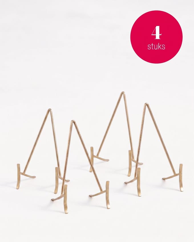 vtwonen - Bordenstandaard - Bordenhouder - Goud - 11x20 cm - Set van 4