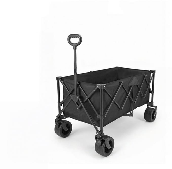 Opvouwbare bolderkar 150 kg - met remmen - 450L grote capaciteit - stalen frame - voor camping en strand