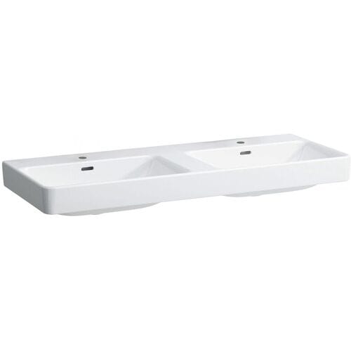 LAUFEN Pro S double washbasin 130 cm undercounter, with tap hole H8149680001041