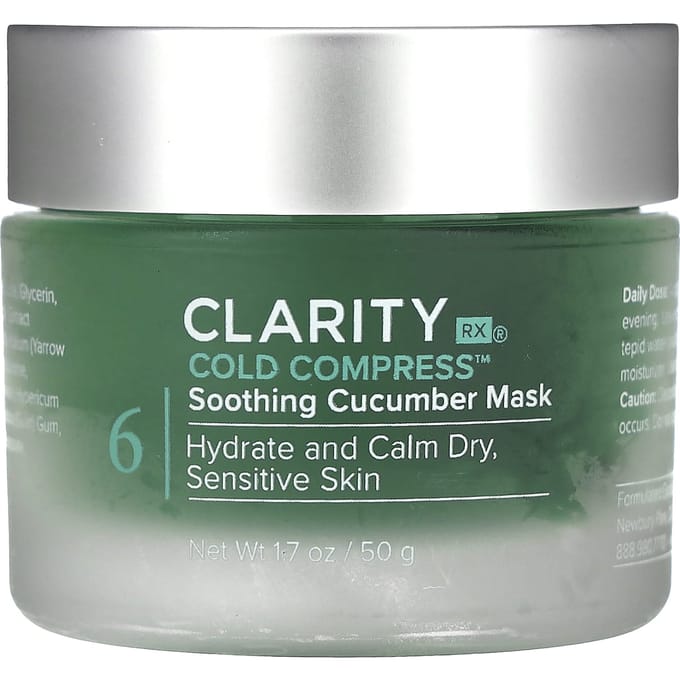 ClarityRx, Kalmerend Masker met Koudgeperste Komkommer, 1,7 oz (50 gr) white