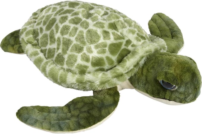 Ravensden pluche zeeschildpad knuffel dier - groen - 26 cm - Cadeau - zeedieren