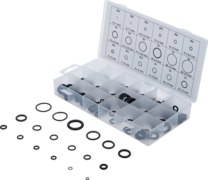 BGS Assortiment Rubber O-Ringen - 3mm tot 22mm - 255-delig - BGS8044