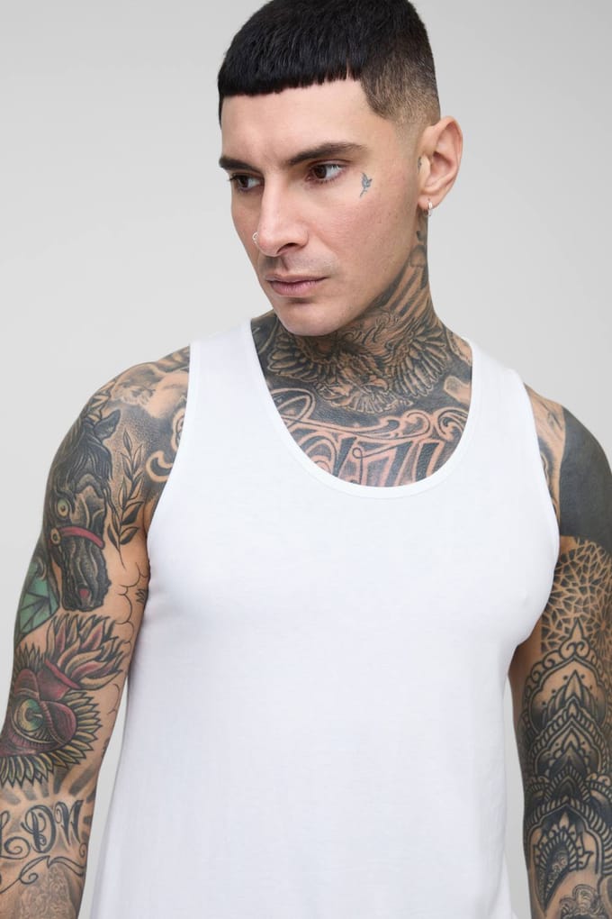 Tall Regular Fit Essential Vest | White | Size Small
