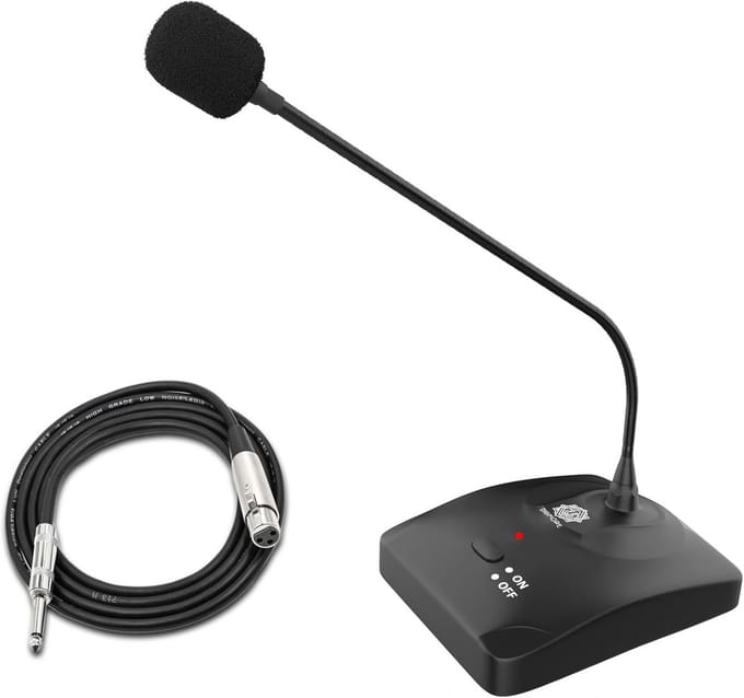 Zwanenhals Microfoon - Desktop Microfoon - Duidelijke Spraak - Aan/Uit Schakelaar - 18 Inch - Zwart