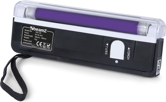 Draagbare blacklight - Draagbare blacklight / UV lamp met LED zaklamp - Vals geld detector - Geocaching