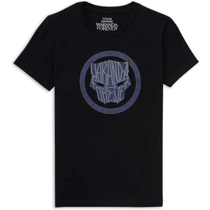 Wakanda Forever Emblem Kids' T-Shirt - Black - 98/104 (3-4 jaar)