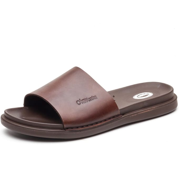 Base London Albany Leren Heren Bruine Slides