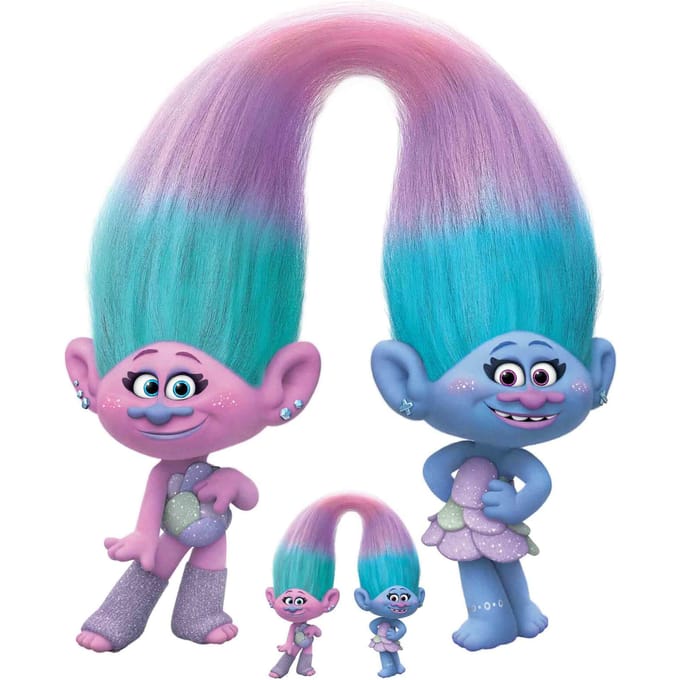 Trolls World Tour Zusjes Satijn & Chenile Oversized Kartonnen Uitknipsel