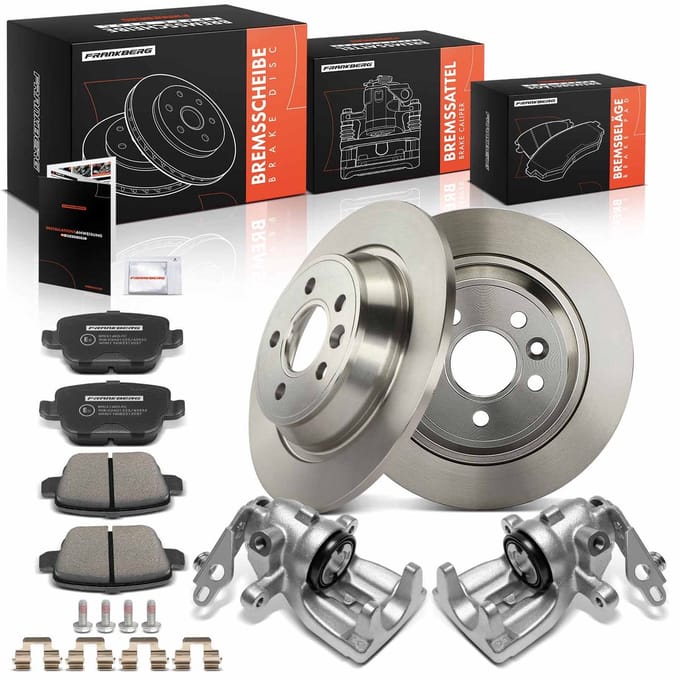 Frankberg 2x Remklauw+2x Remmen+4x Remblokken Achter voor FORD