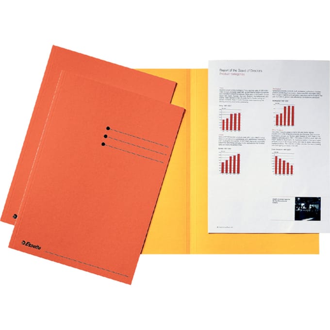 Vouwmap Esselte A4 manilla 180gr oranje