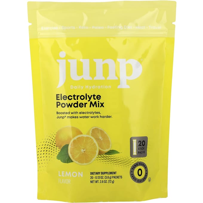 JUNP Hydratatie, Elektrolyten Poedermix, Citroen, 20 Stickverpakkingen, 3,6g (0,13 oz) Elk