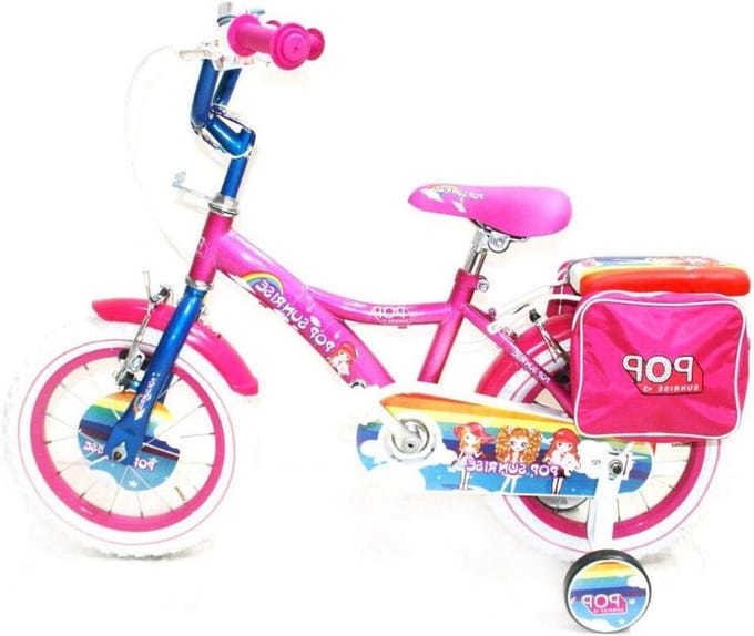 Meisjesfiets - Kinderfiets - Veilig Fietsen - Lichtgewicht Frame - 12 Inch - Roze Wit