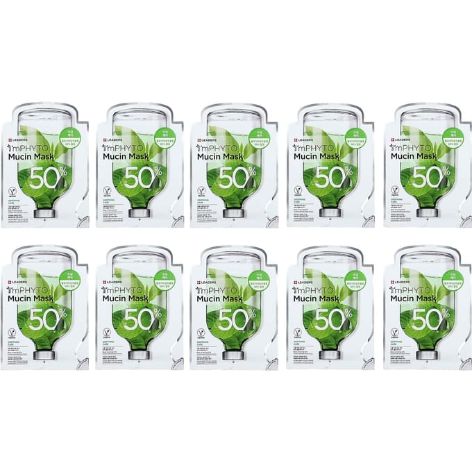 Leaders, I'm Phyto Mucin Beauty Mask, 10 sheet masks, 25ml (0.84fl oz) each white