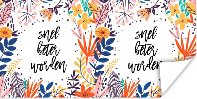 Poster Get well soon - Quote - Planten - 80x40 cm