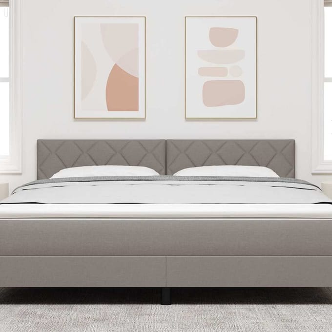vidaXL - Hoofdbord - Taupe - Stof
