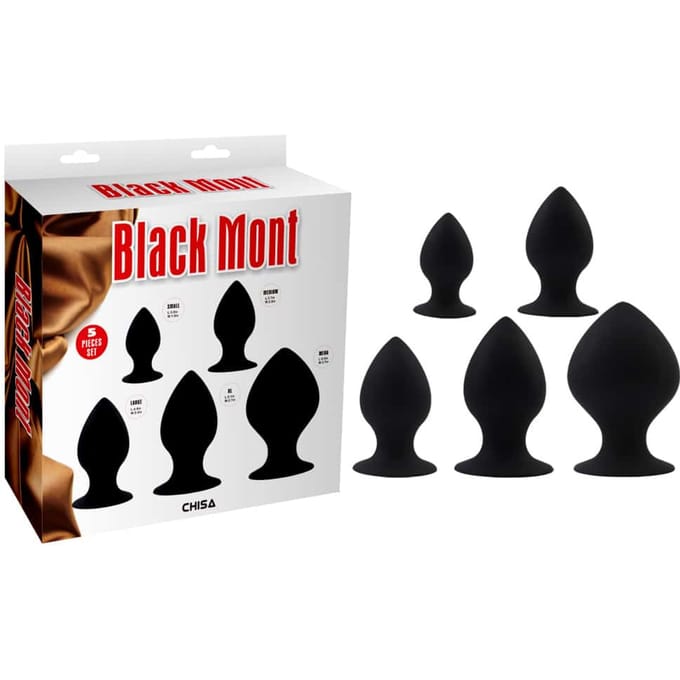 Siliconen Buttplug Set - Zwart