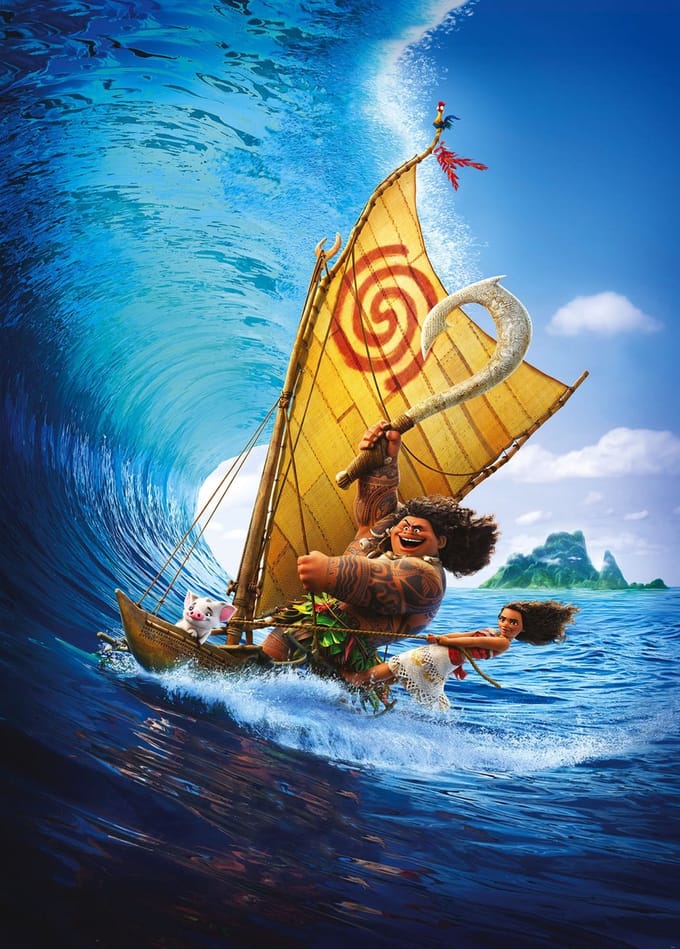 Fotobehang - Moana Ride the Wave 200x280cm - Vliesbehang