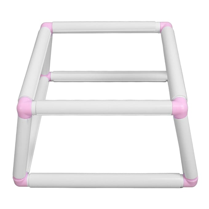 Borduurframe Schootstandaard Kruissteek Borduurhouder Set Rechthoekige Plastic Buis Dubbellaags wit