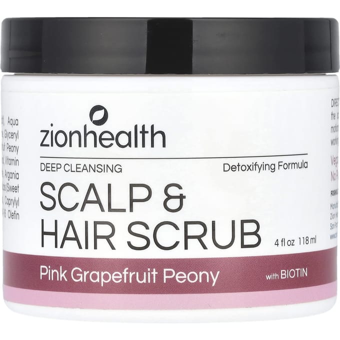 Hoofdhuid & Haar Scrub met Biotine, Roze Grapefruit Pioenroos, 118 ml (4 fl oz) gray