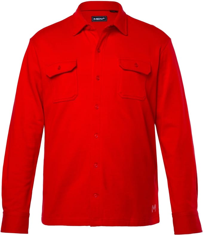 Men Plus - Heren - Sweat-overhemd lange mouwen kentkraag Modern Fit - Salsa - Maat XL