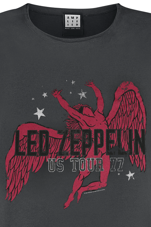 Led Zeppelin Mini-jurk - Amplified Collection - Icarus - S tot M - voor Vrouwen - charcoal