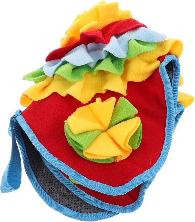 Hondenspeelgoed Trainingsdeken - Snuffelmat Puppy - Geurtraining Honden - Interactief Spel - 50 x 49 cm - Multicolor