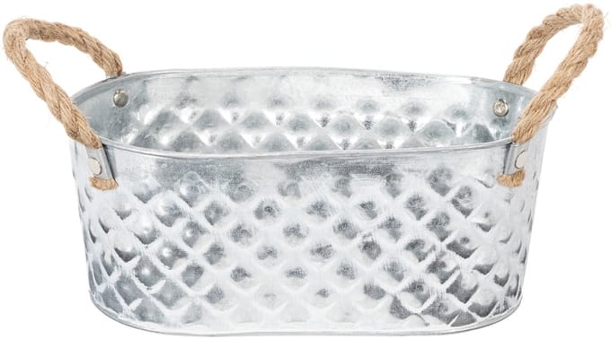 Ovale zinken kom 23 cm x 12 cm H10,5 cm