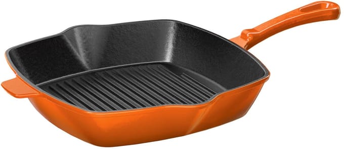 Ernesto Gietijzeren grillpan - 24,5 x 24,5 cm - Oranje