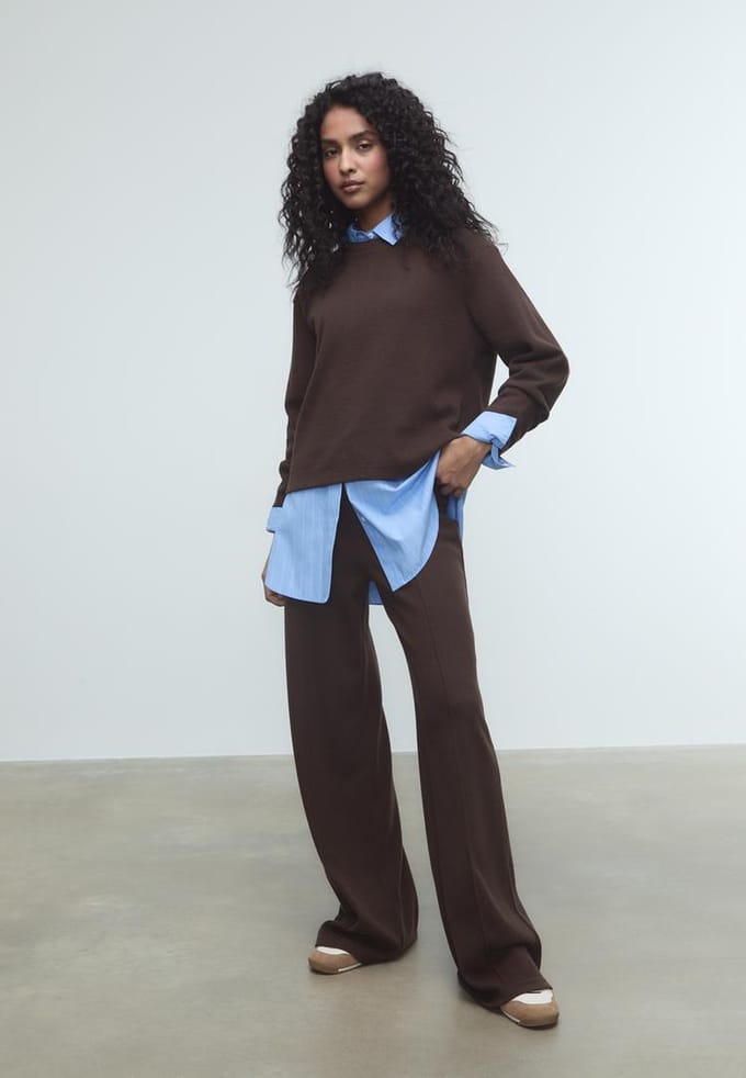 Stradivarius Broek met naad en zachte touch  Bruin XS