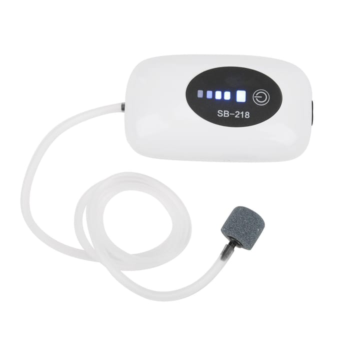Zuurstofpomp met USB-kabel Oplaadbare Draagbare Stille Luchtpomp voor Aquarium Buitenvissen Type 1 white