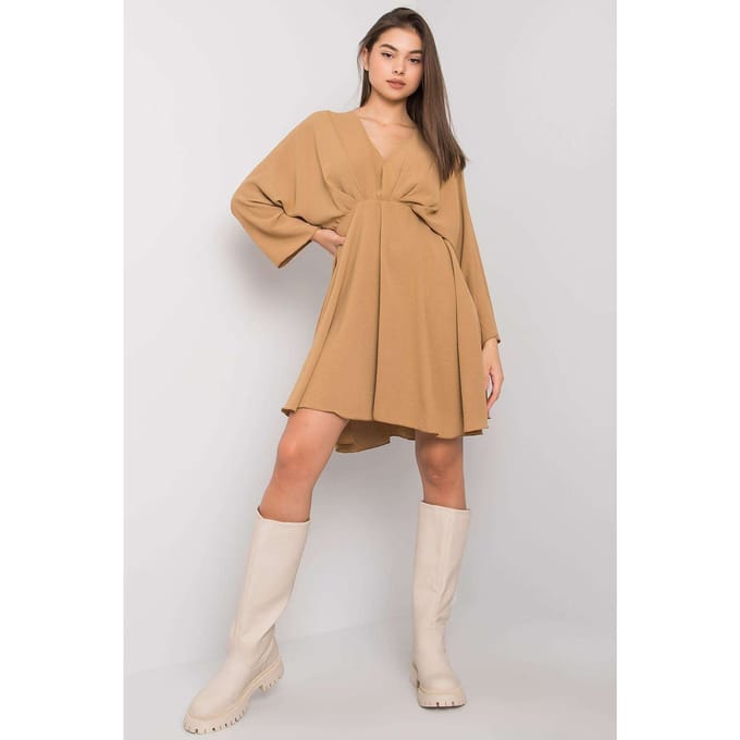 Camel Flare Soft Dress - Camel / One Size